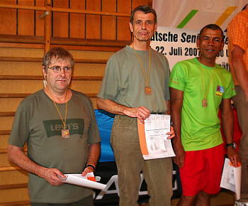 v.l. Karl B&auml;chle, Hans Hoos und Jean-Pierre Renambatz