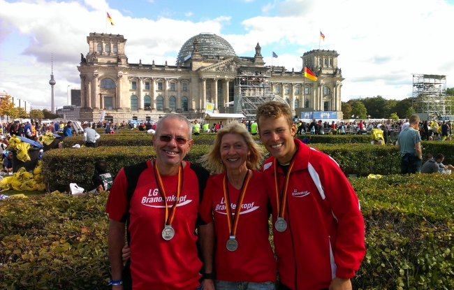 Bernd Ehrhardt, Rosi Knäble und David Mild - Berlin-Marathon 2015